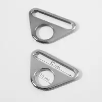 Полукольцо-пластина для сумки, 15/32 мм, 2 шт., цвет серебряный