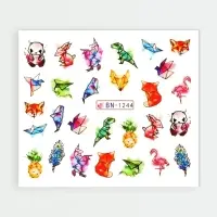 Слайдеры для ногтей &laquo;Акварельная графика&raquo;, разноцветные