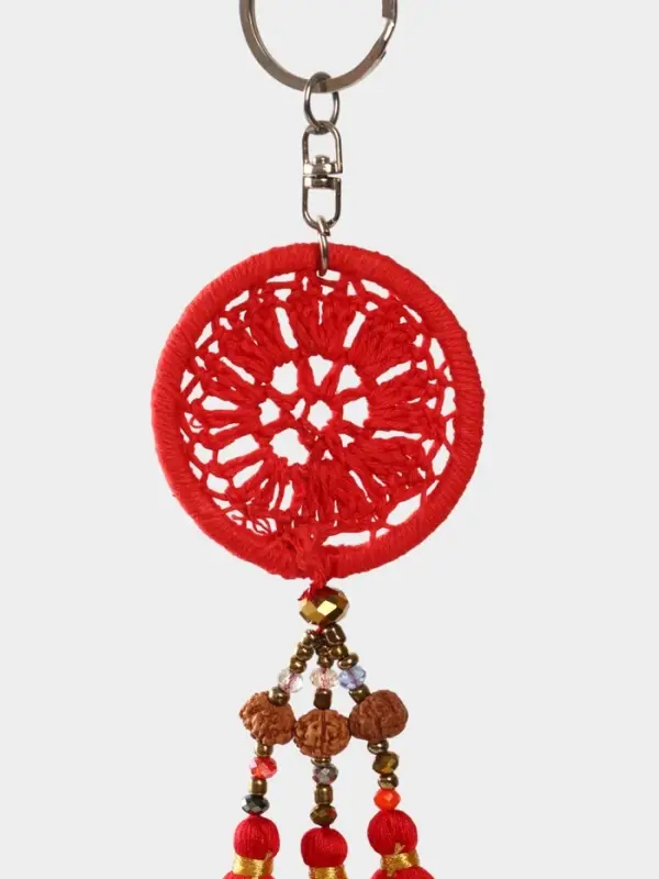 Брелок "Ловец снов" 19 см, цв. красный