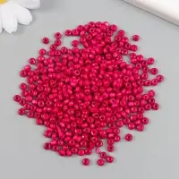 Бусины для творчества дерево "Ярко-розовые" d=0,4 см набор 20 гр