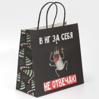 Пакет подарочный новогодний &laquo;Вообще не отвечаю&raquo;, 22 х 22 х 11 см