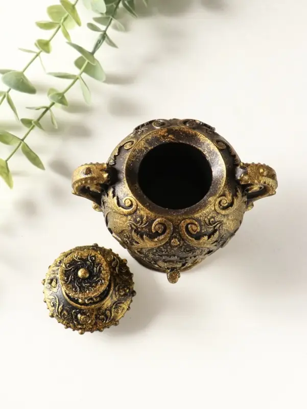 Шкатулка для украшений &laquo;Самовар&raquo; 10&times;12&times;8 см, гипс, состаренное золото