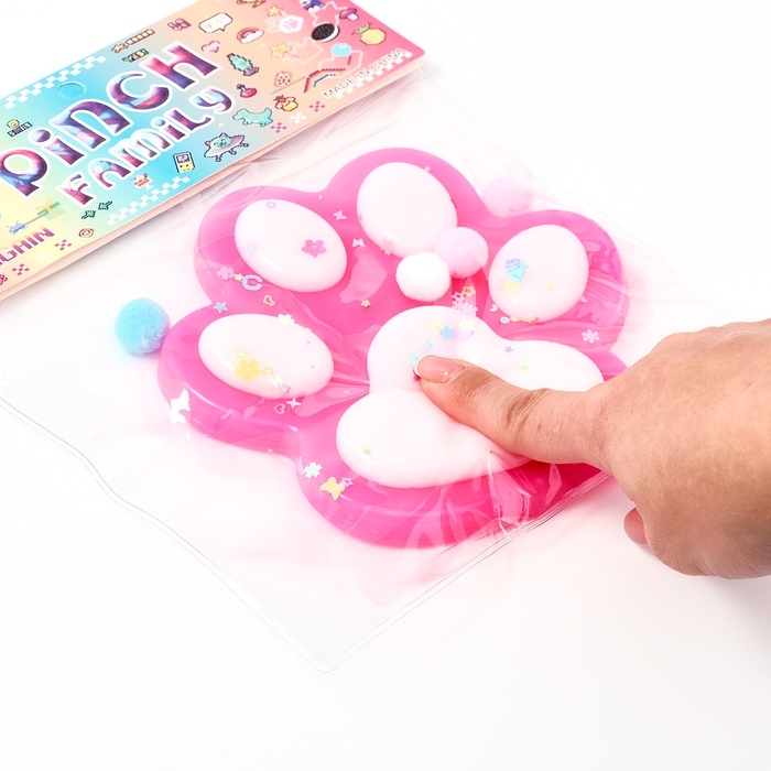 Сквиш антистресс - игрушка &laquo;Кошачья лапка&raquo;, с блёстками, МИКС