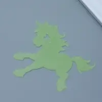 Наклейка пластик фосфорная  "Единороги" набор 4 шт жёлтая 17х12 см