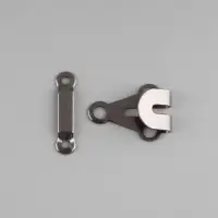 Крючок для брюк и юбок, медь, 2&times;2 см, 2 шт., цвет чёрный никель