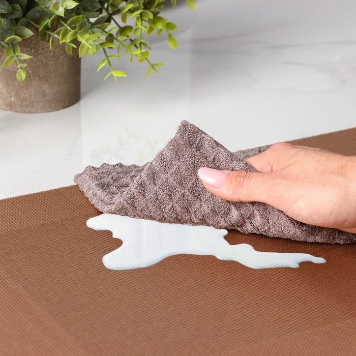 Салфетки сервировочные на стол Доляна &laquo;Шахматы&raquo;, 45&times;30 см, 4 шт, цвет светло-коричневый