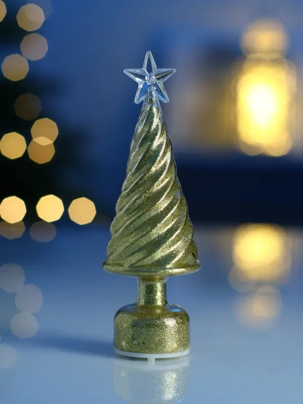 Фигура светодиодная "Елочка конус", 1 LED, 15х5 см, от бат. 3xAG13, Т/БЕЛЫЙ