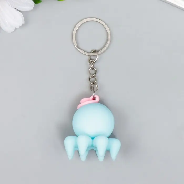 Брелок резина "Осьминожка в шляпке" МИКС 10х3,6 см