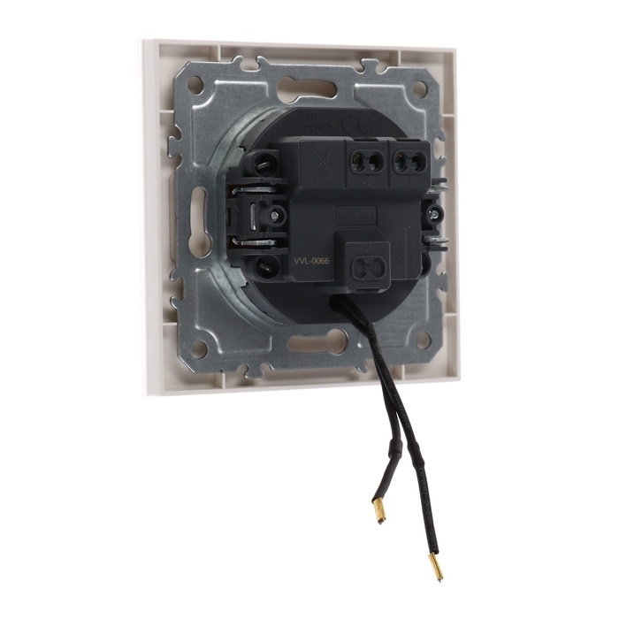 Выключатель TOT Matte Glass, 10 А, 1 кл., с подсветкой, скрытый, стекло, белый