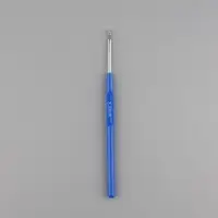 Крючок для вязания, с пластиковой ручкой, d = 3,5 мм, 13,5 см, цвет синий, цена за 1 штуку