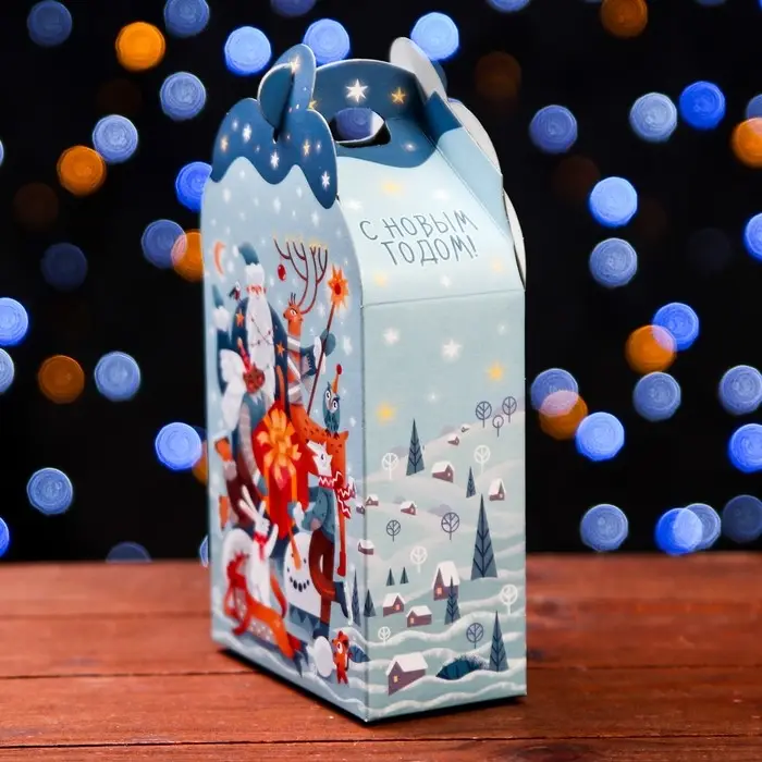 Подарочная новогодняя коробка &laquo;Фантазия&raquo; в зелёном, упаковка, 11.1&times;5.8&times;20.5 см