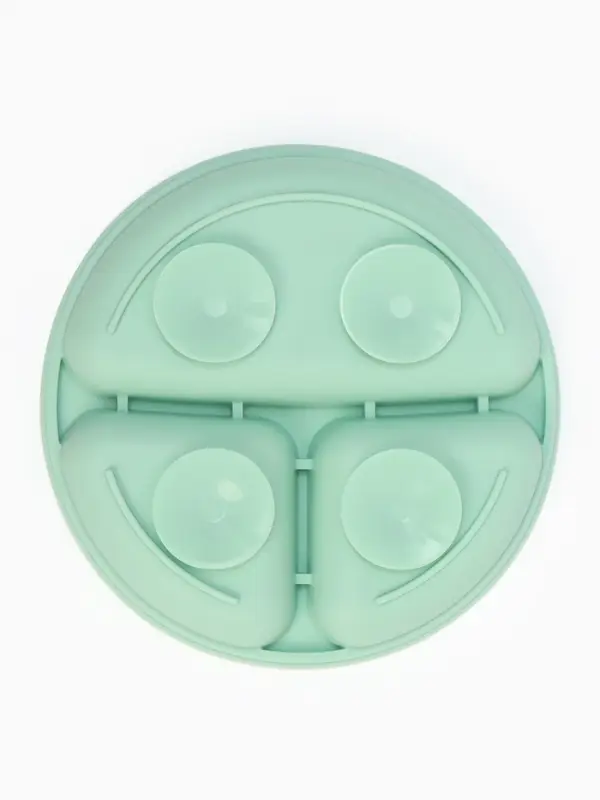 Тарелка детская секционная с ложкой и вилкой, 3 секции, бирюзовый, Mum&Baby