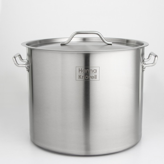 Кастрюля из нержавеющей стали Hanna Kn&ouml;vell HoReCa, 40 л, толщина 0,8 мм, 201 сталь, дно 3,2 мм, с теплораспределительным слоем, индукция