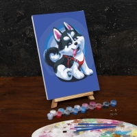 Картина по номерам на холсте с подрамником &laquo;Щенок хаски&raquo;, 30х20 см