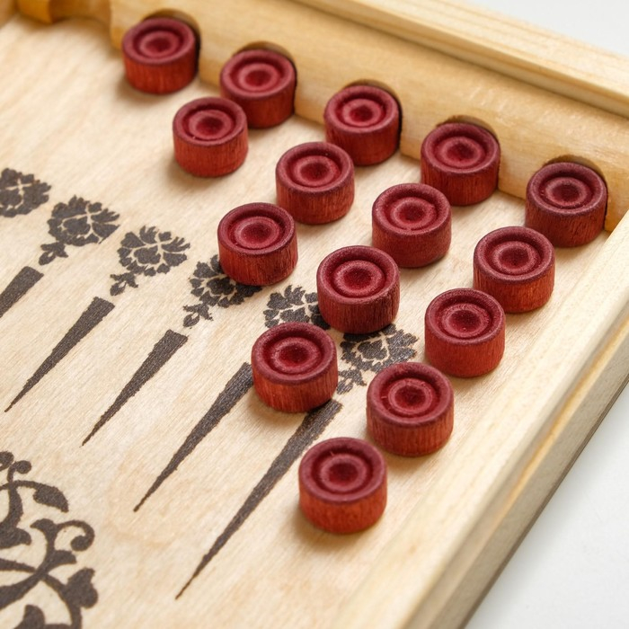 Нарды деревянные большие, настольная игра, 30 х 30 см, кубик 2 шт