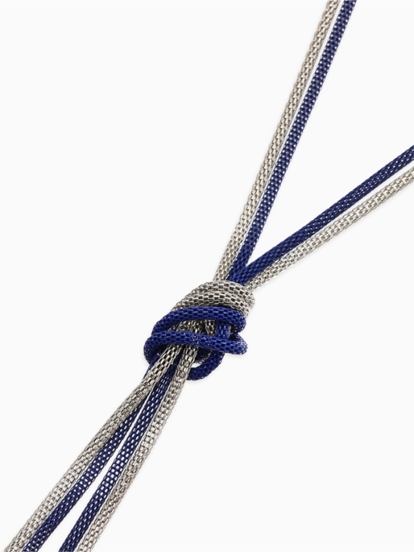 Бусы 2 нити &laquo;Трансформер&raquo; (несколько способов носки), цвет сине-серебряный, 118 см