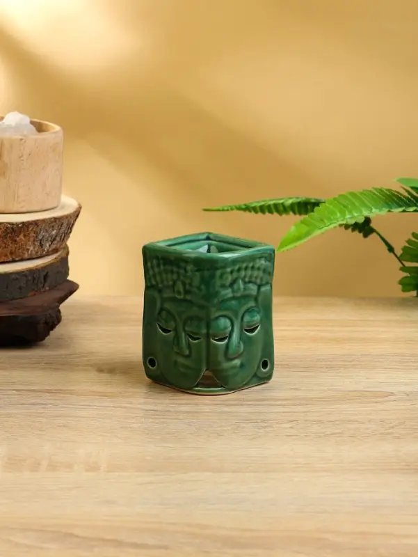 Аромалампа "Близнецы" керамика, цв. зелёный, 6,5х6,5х9 см