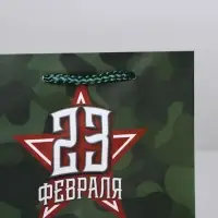 Пакет подарочный ламинированный, упаковка, &laquo;С 23 февраля&raquo;, S 15 х 12 х 5.5 см