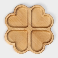 Менажница деревянная авторская Adelica &laquo;Сердце&raquo;, 22&times;22&times;1,8 см, пропитана минеральным маслом, берёза