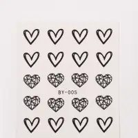 Слайдеры для ногтей &laquo;Пустые сердца&raquo;, чёрные