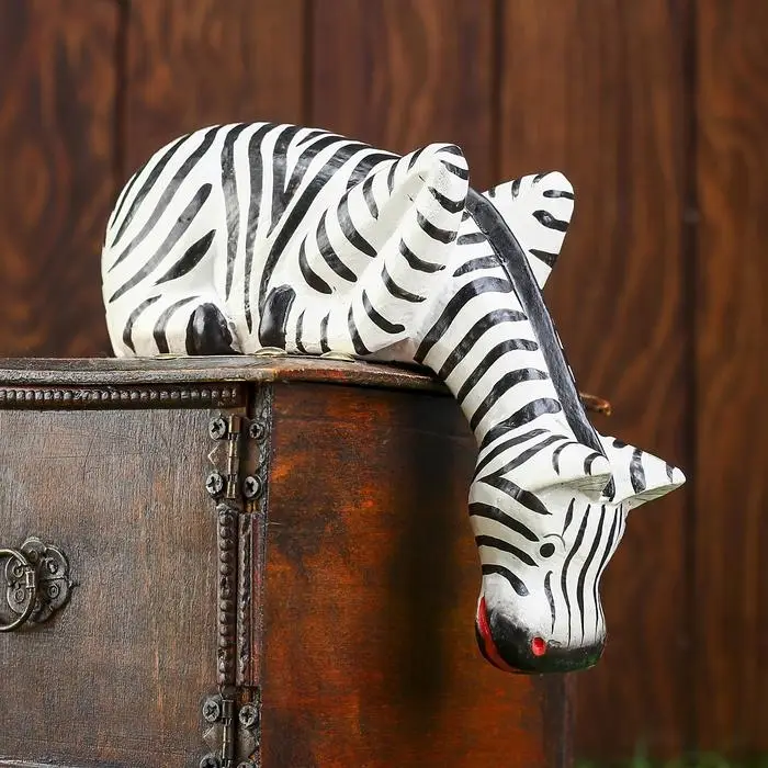 Сувенир дерево "Зебра Тася подглядывает" 19х11х5 см