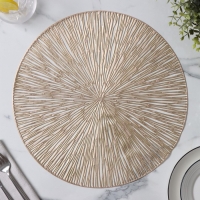 Набор салфеток сервировочных на стол Доляна &laquo;Сияние&raquo;, d=38 см, 4 шт, цвет золото