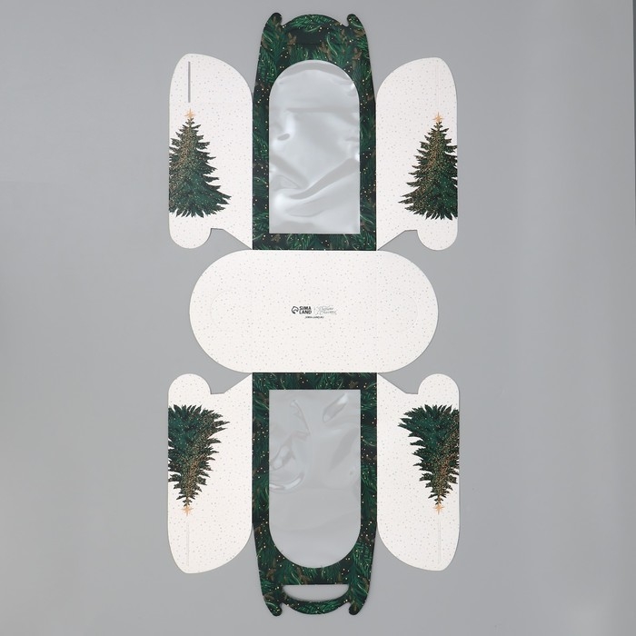 Складная коробка под маленький торт &laquo;Ёлочка&raquo;, 15 х 15 х 18 см, Новый год