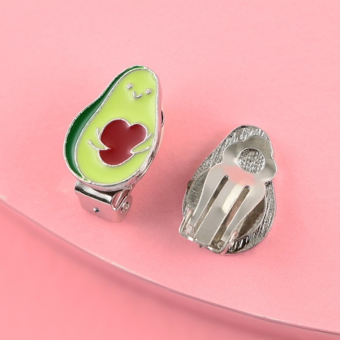 Серьги клипсы детские &laquo;Авакадного настроения&raquo;