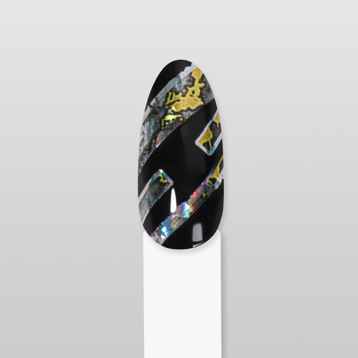 Наклейки для ногтей &laquo;Битое стекло&raquo;, фольгированные, цвет фиолетовый/золотистый/графит