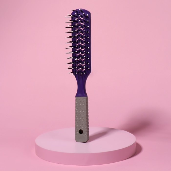 Расчёска массажная, вентилируемая, 3 &times; 21 см, фасовка 12 шт, цвет МИКС