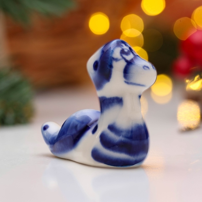 Сувенир "Змей Мотя" 5,5х7,5 см, гжель