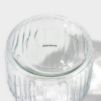 Банка стеклянная для хранения сыпучих продуктов Доляна &laquo;Зайка в золотом&raquo;, 600 мл, с керамической крышкой