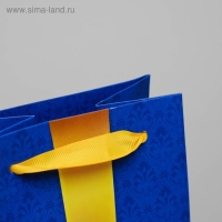 Пакет подарочный под бутылку, упаковка, &laquo;С бантом&raquo;, 36 х 13 х 10 см