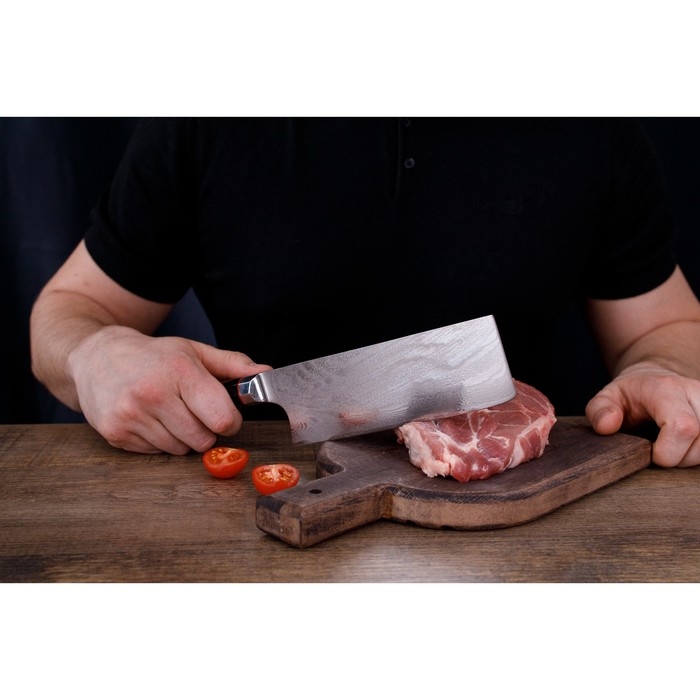 Нож топорик Magistro &laquo;Ортего&raquo;, длина лезвия 18 см, дамасская сталь AUS-10