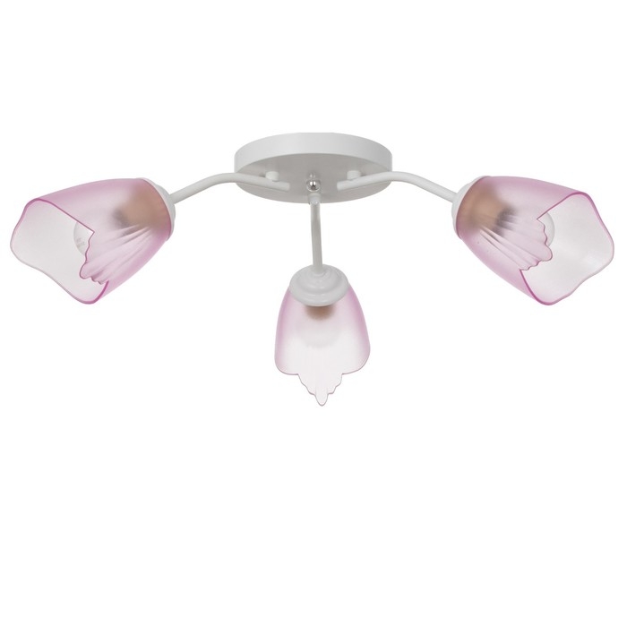 Люстра Оникс 3х15Вт E27 белый-розовый 50х50х15см BayerLux