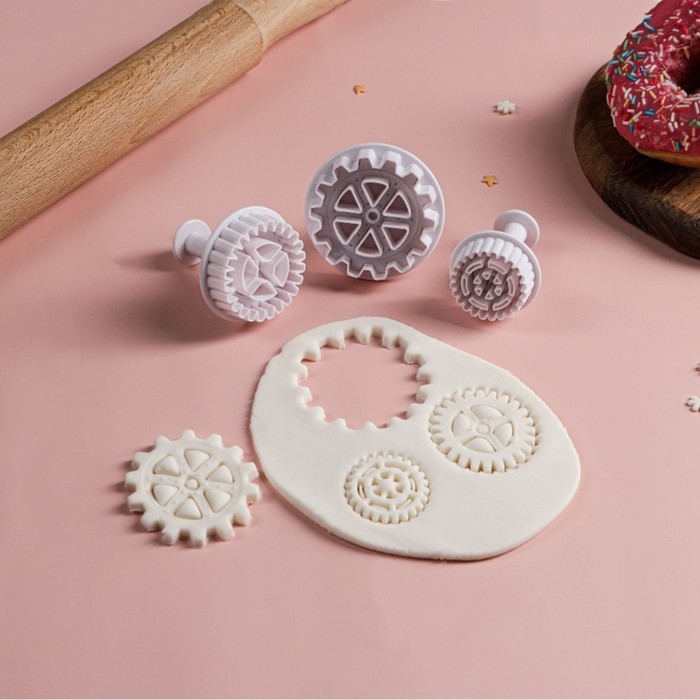 Набор плунжеров кондитерских Доляна &laquo;Шестерёнки&raquo;, 3 шт