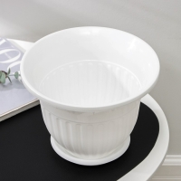 Горшок для цветов с поддоном &laquo;Лозанна&raquo;, 3 л, пластиковый, цвет белый