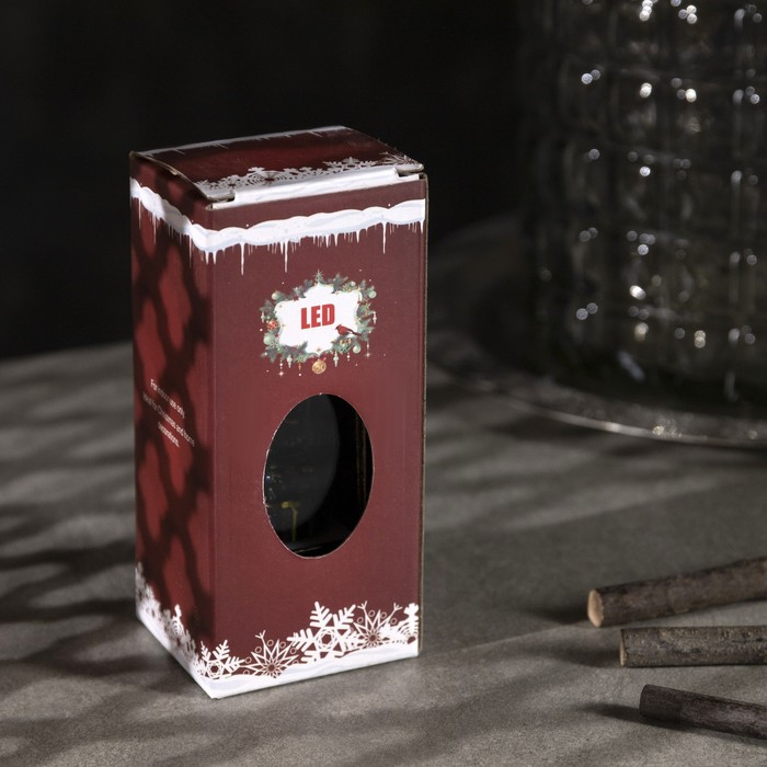 Светодиодная фигура &laquo;Ёлка в фонаре&raquo; 5 &times; 12 &times; 5 см, пластик, батарейки AG13х3, свечение тёплое белое