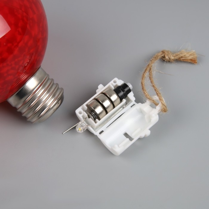 Елочный шар &laquo;Огненный шар&raquo; d=8 см, 1 LED, LR44x3 (в комплекте), свечение тёплое белое