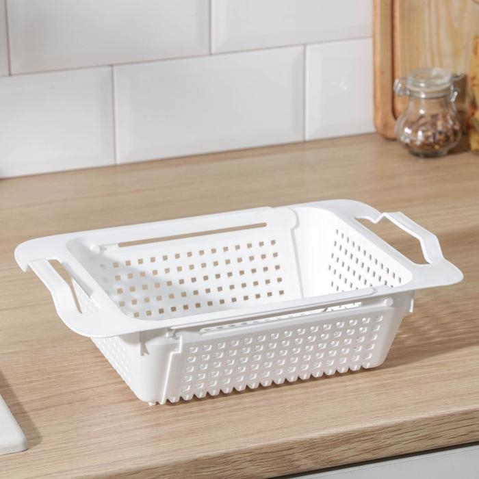 Мойка-сушилка раздвижная, 30&times;19,5 см, цвет белый