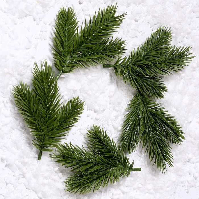 Декор &laquo;Веточка ели&raquo;, набор 5 шт., размер 1 шт. &mdash; 12 &times; 9 см