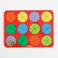 Рамка - вкладыш &laquo;Круги&raquo;, дроби, 12 шт., 1 уровень, МИКС