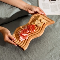 Доска разделочная для подачи и сервировки Adelica &laquo;Волна&raquo;, 31&times;15&times;1,8 см, берёза