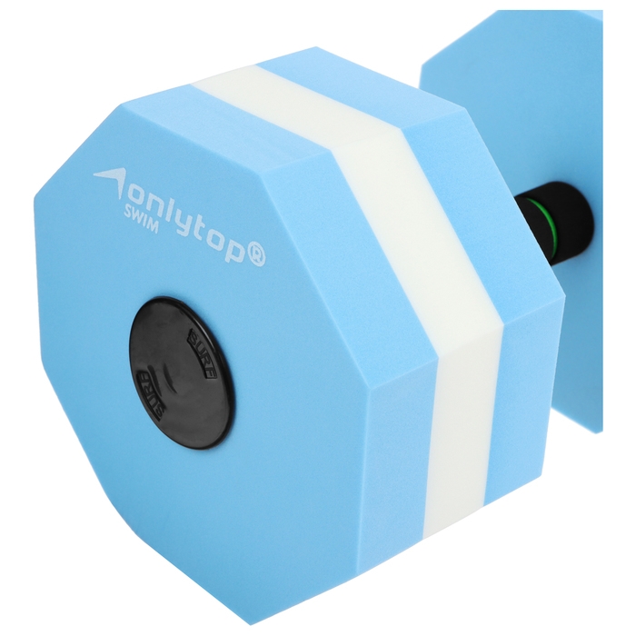 Гантель для аквааэробики ONLYTOP, гексагональная, 27х16х16 см, цвет голубой