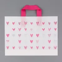 Пакет с петлевой ручкой "Сердечки" 35 х 25 х 8 см  80 мкм