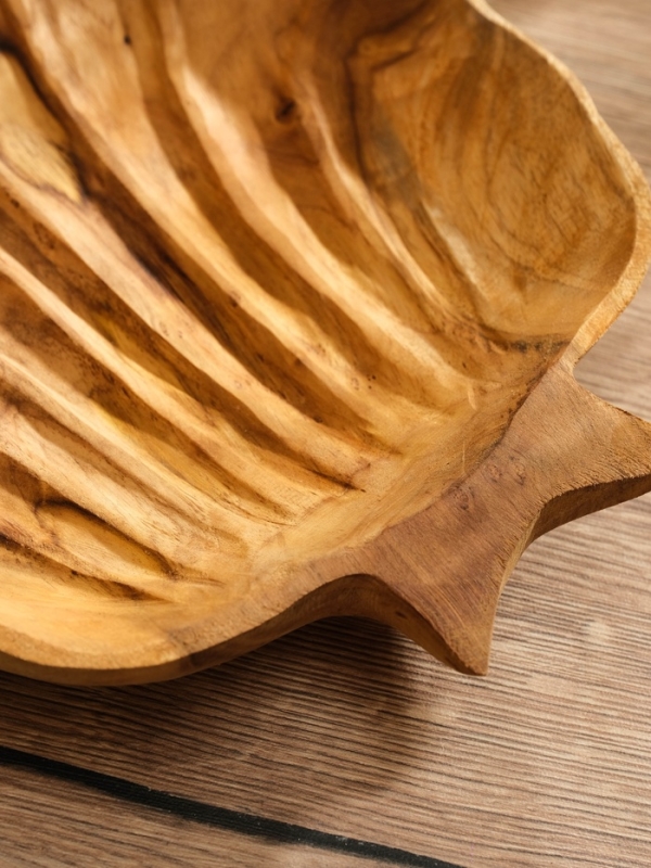 Тарелка "Морская раковина" дерево Джати, 25х25х5 см, цв. коричневый