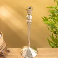 Подсвечник "Айси" алюминий 39 см, цв. серебро