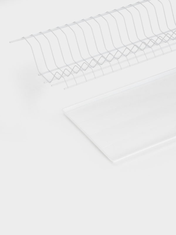 Сушилка для посуды с поддоном для шкафа 60 см, 56.5&times;25.6 см, белая