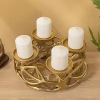 Подсвечник на 4 свечи &laquo;Венок Сплетение&raquo;, 29&times;29&times;11 см, алюминий