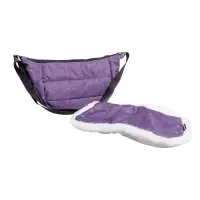 Санки - коляска &laquo;Наши детки 6&raquo;, чехол для ног, муфта, сумка, баклажановый с полосками